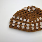 Double Roll Beanie Brown and Grey- XL